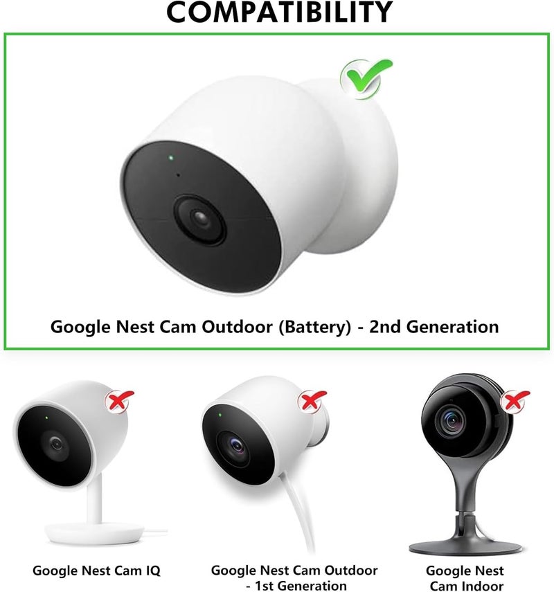 delilyn 30ft/9m Power Adapter Compatible with Google Nest Cam Outdoor or Indoor, Battery(2nd Gen), Weatherproof Power Cable for Nest Cam Continuously with One-Piece Molding Adapter - Image 2